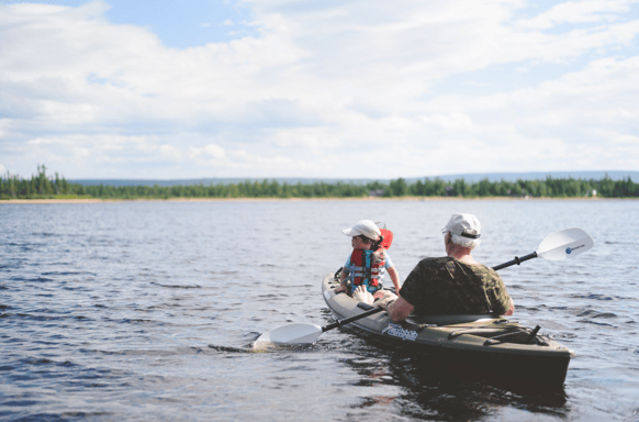 kayak con familia